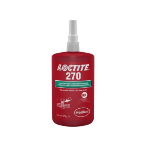 Frein filet liquide Loctite 270 - Pour fixations filetées - Bouteille - 250ml - Vert