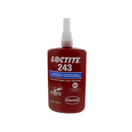 Liquide de freinage pour filetage Loctite 243 - Flacon - 250 ml