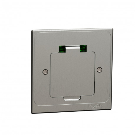 Prise de sol Unica Schneider Electric - 2P+T Surface carrée - Métal