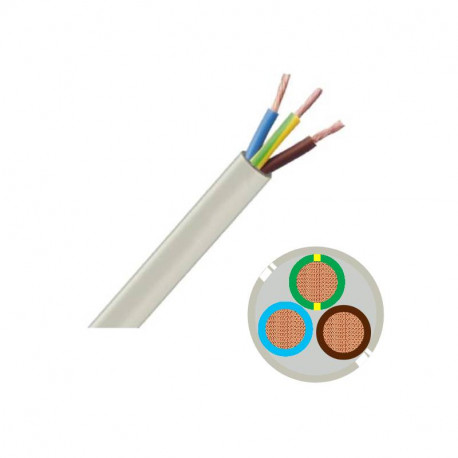 Câble souple blanc - 3G1,5 mm² - ( Prix au mètre )
