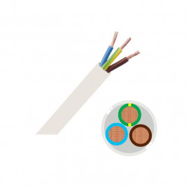 Câble domestique souple H05VVF 3G1,5 blanc - Ø 9.4 - vendu en rouleau de 100 mètres