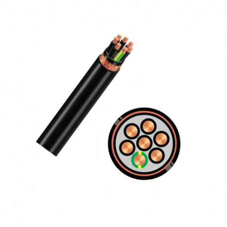 Câble industriel U1000 R2V multiconducteurs 7G1,5 - au mètre