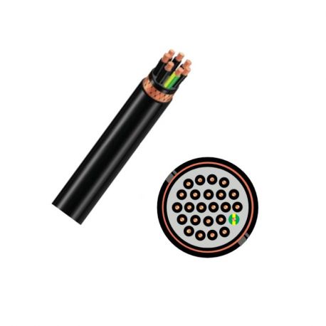 Câble industriel U1000 R2V multiconducteurs 24G1,5 - au mètre