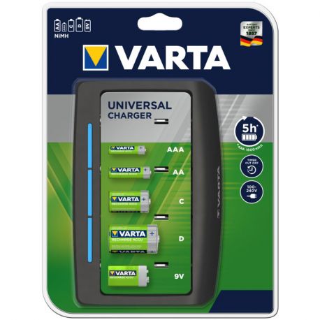 Chargeur universel VARTA - 5h - Pour pile AAA/AA/C/D/9V