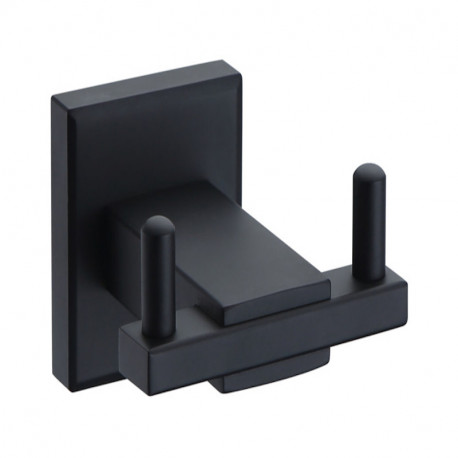 Patère double - Argo - 50x50mm - Inox - Noir