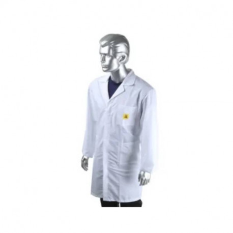 Blouse de laboratoire antistatique ESD RS PRO - Réutilisable - Mixte - Blanc - Taille L