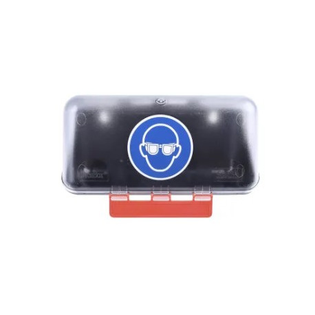 Boîte de rangement pour lunettes RS Pro - Ouverture basculante - Couvercle transparent - A visser