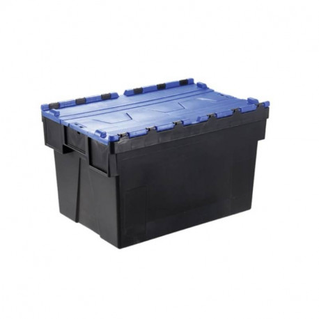 Bac de transport RS Pro - Empilable - Avec couvercle - 77L - Polypropylène - Noir