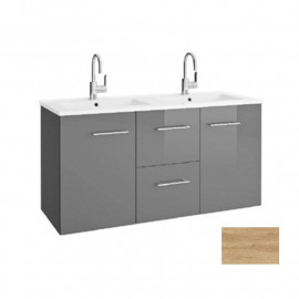 Meuble sous-plan Media 2 portes - 2 tiroirs - 120cm - Chêne Nebraska
