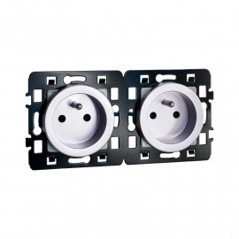 Double prise de courant 2P+T Comète - 16A - Silver