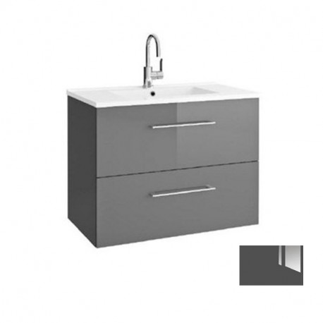 Meuble salle de bain sous-plan Media 2 tiroirs Aquance - 70 cm - Gris Brillant