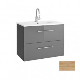 Meuble salle de bain sous-plan Media 2 tiroirs Aquance - 70 cm - Chêne Nebraska Naturel