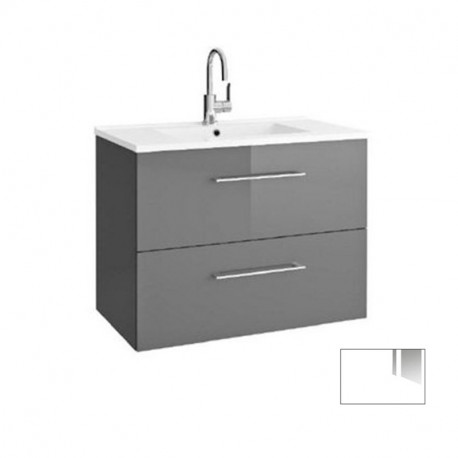Meuble sous-plan Media 2 tiroirs - 60cm - Blanc Brillant