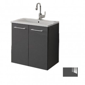 Meuble sous-plan Media 2 portes - 60cm - Gris Brillant