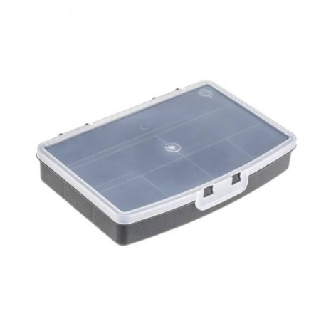 Boite à 7 compartiments RS Pro - Séparateurs fixes - Polypropylène - Noire