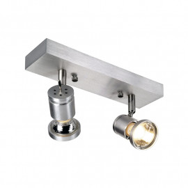 Applique et plafonnier ASTO 2 SVL - Aluminium brosse - 2xGU10 - max. 75W