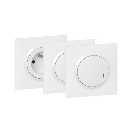 Pack extension connecté Dooxie Netatmo Legrand - 1 Inter - 1 prise connectée - 1 commande sans fil - Blanc