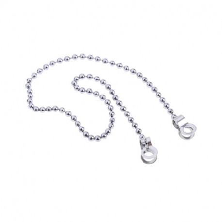 Lot de 10 chaînes perlées avec oeillets RS PRO - Ø 3.2mm - L.30cm - Laiton chromé