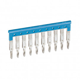 Peigne pour blocs de jonction à vis ou ressort Viking3 Legrand - 10 blocs - Pas 6mm - Bleu