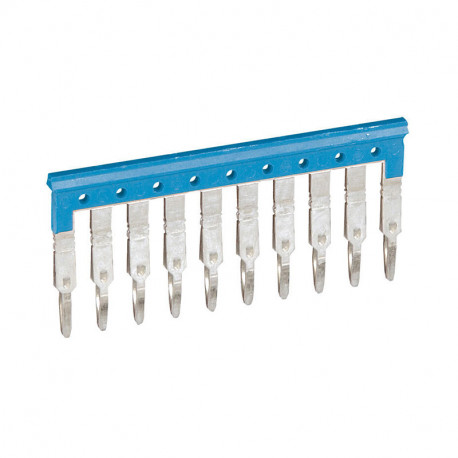 Peigne pour blocs de jonction à vis ou ressort Viking3 Legrand - 10 blocs - Pas 6mm - Bleu