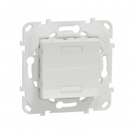 Bouton poussoir Unica KNX - 2 boutons - Led - avec support - Blanc