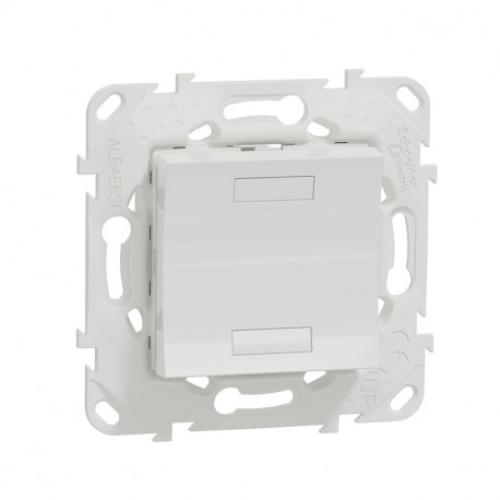 Bouton poussoir Unica KNX - 2 boutons - Led - avec support - Blanc