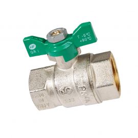 Vanne à sphère laiton - Femelle/Femelle - Ø3/4” - Manette papillon verte