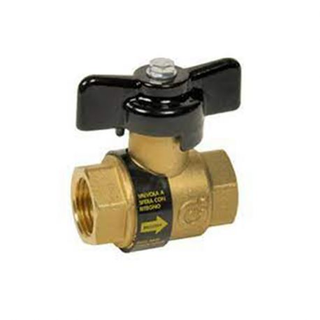 Vanne à sphère laiton avec clapet intégré Ballstop - Femelle/Femelle - Ø1/2” - Manette noire