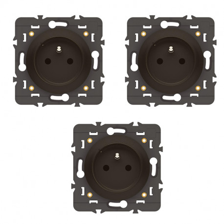 Pack de 3 prises de courant Céliane connectées avec Netatmo Legrand - Graphite sans plaque