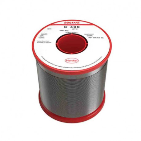 Bobine de fil à souder Crystal 400 Loctite - Etain 96.5% Argent 3% Cuivre 0.5% - Ø1mm - 0.5kg