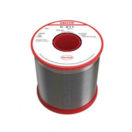 Bobine de fil à souder Crystal 511 Loctite - 99.3% plomb - 0.7% cuivre - ø 1.6mm - 0.5kg