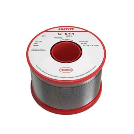 Bobine de fil à souder Loctite 511 - 40% plomb - 60% étain - Ø 0.56mm - 0.25kg