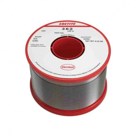 Bobine de fil à souder Loctite 362 - Plomb 36% Etain 62% Argent 2% - Ø 0.23mm - 0.25kg