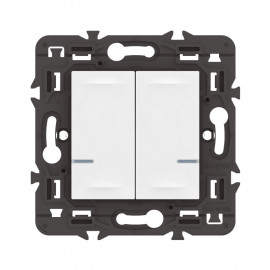 Interrupteur double connecté avec Neutre Mosaic with Netatmo 2x250W toutes lampes Legrand - blanc sans plaque