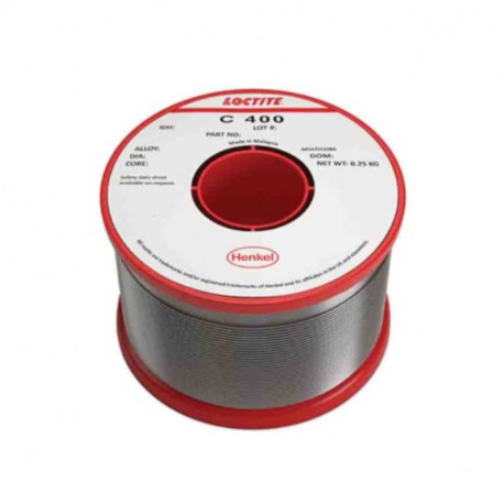 Bobine de fil à souder Crystal 400 Loctite - Etain 96.5% Argent 3% Cuivre 0.5% - Ø 0.5mm - 0.25kg