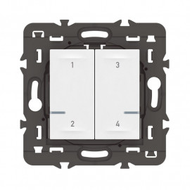 Commande sans fils pour ajout de 4 scénarios pour installation connectée Mosaic with Netatmo Legrand - blanc sans plaque