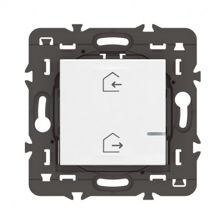 Commande sans fils 2 scénarios Départ/Arrivée pour installation connectée Mosaic with Netatmo Legrand - blanc sans plaque