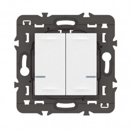 Commande double sans fils Mosaic with Netatmo pour éclairage et prise connectés Legrand - blanc sans plaque