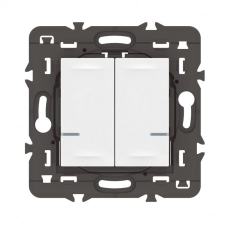 Commande double sans fils Mosaic with Netatmo pour éclairage et prise connectés Legrand - blanc sans plaque