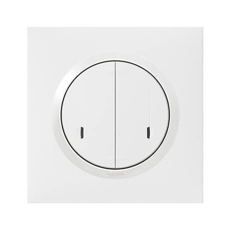 Interrupteur double sans fils pour interrupteur connecté ou prise connectée dooxie with Netatmo Legrand - Blanc