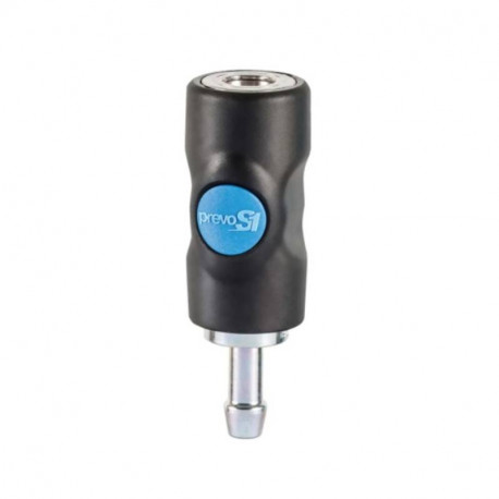 Raccord rapide air comprimé PREVOST - Tuyau cannelé Ø 10mm - ISO B6 - Corps composite - Bouton bleu