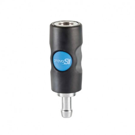 Raccord rapide air comprimé PREVOST - Tuyau cannelé Ø 10mm - ISO B8 - Corps composite - Bouton bleu