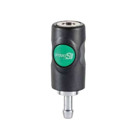 Raccord rapide air comprimé PREVOST - Tuyau cannelé Ø 8mm - Européen 7.2/7.4mm - Corps composite - Bouton vert