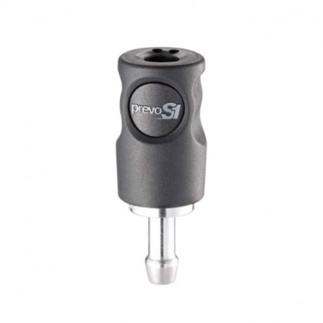 Raccord rapide air comprimé PREVOST - Tuyau cannelé Ø 10mm - ISO C6 - Corps composite - Bouton noir