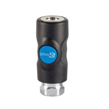 Raccord rapide air comprimé PREVOST - Filetage M.1/4" in F.1/4" - ISO B6 - Corps composite - Bouton bleu