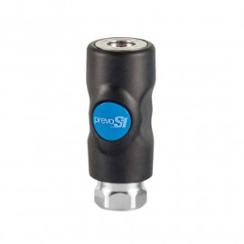 Raccord rapide air comprimé PREVOST - Filetage M.3/8" in F.3/8" - ISO B6 - Corps composite - Bouton bleu