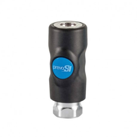 Raccord rapide air comprimé PREVOST - Filetage M.3/8" in F.3/8" - ISO B6 - Corps composite - Bouton bleu