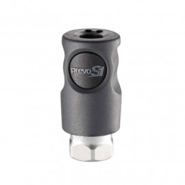 Raccord rapide air comprimé PREVOST - Filetage M.1/4" in F.1/4" - ISO C6 - Corps composite - Bouton noir