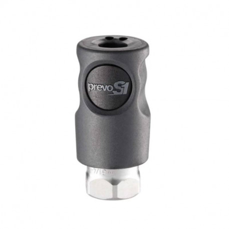 Raccord rapide air comprimé PREVOST - Filetage M.1/4" in F.1/4" - ISO C6 - Corps composite - Bouton noir