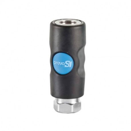 Raccord rapide air comprimé PREVOST - Filetage M.1/4" in F.1/4" - ISO B8 - Corps composite - Bouton bleu
